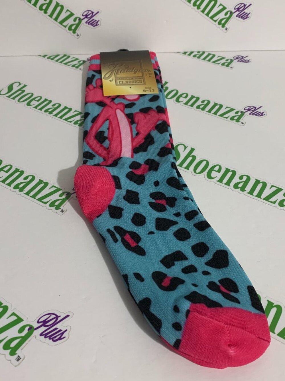 Headgear Classics Socks The Pink Panther Leopard Print Crew Mens Size 9 - 13